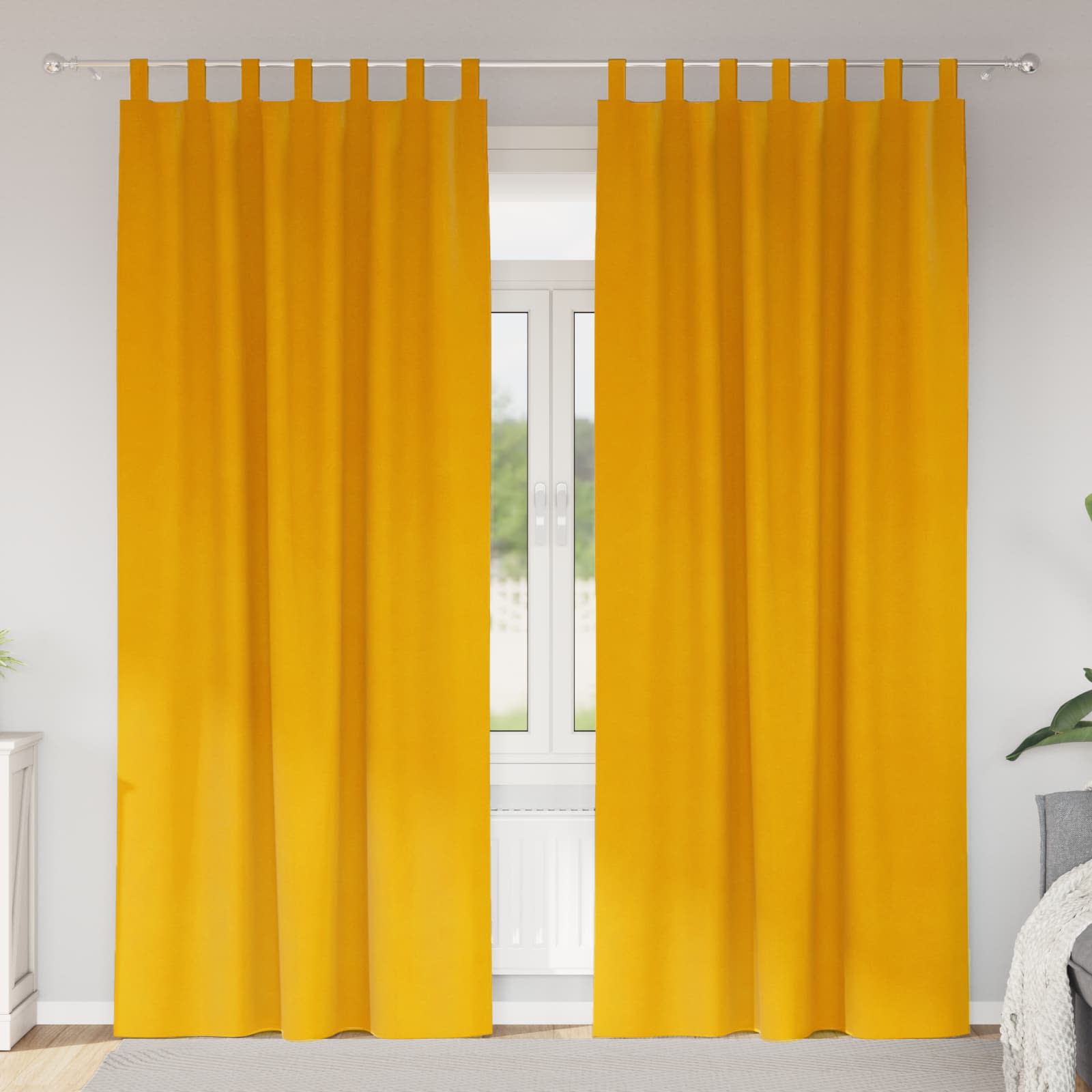 Vidaxl rideaux occultants 2 pcs jaune moutarde 140 x 245 cm velours