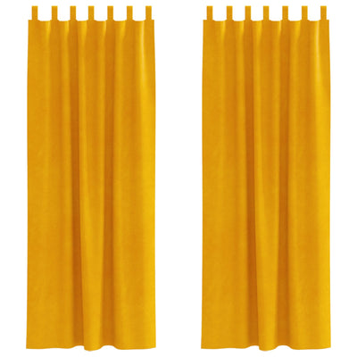 Vidaxl rideaux occultants 2 pcs jaune moutarde 140 x 245 cm velours