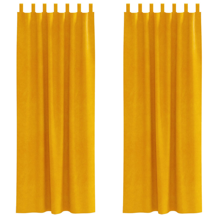 Vidaxl rideaux occultants 2 pcs jaune moutarde 140 x 245 cm velours