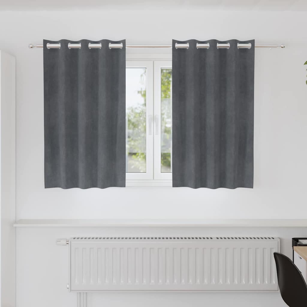Vidaxl rideaux occultants 2 pcs gris clair 140 x 140 cm velours
