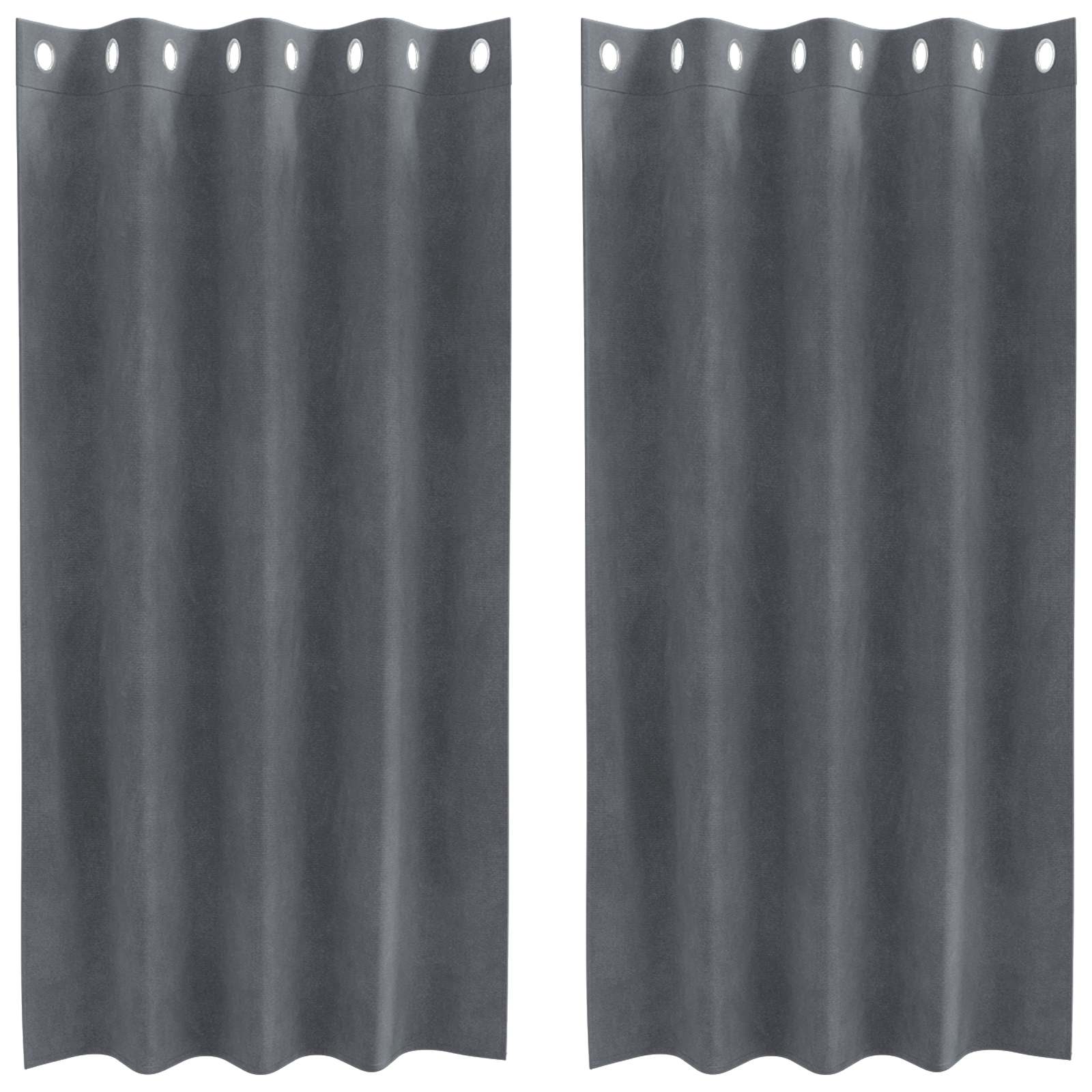 Vidaxl rideaux occultants 2 pcs gris clair 140 x 175 cm velours