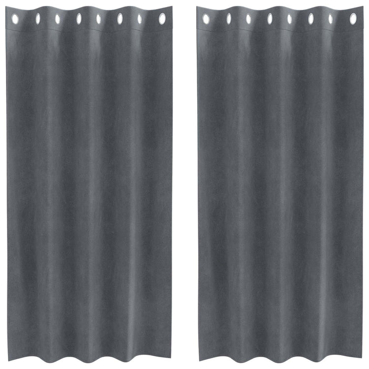 Vidaxl rideaux occultants 2 pcs gris clair 140 x 175 cm velours