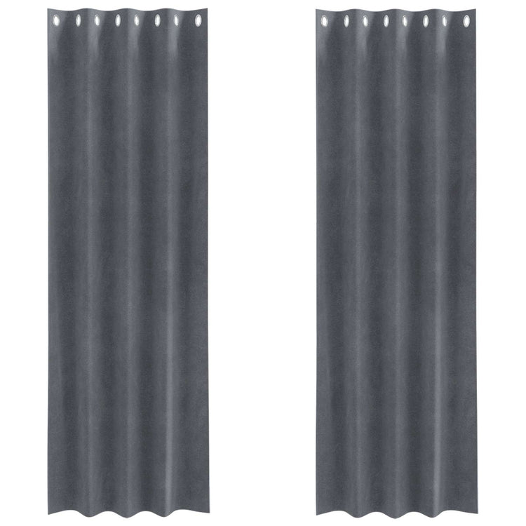 Vidaxl rideaux occultants 2 pcs gris clair 140 x 245 cm velours