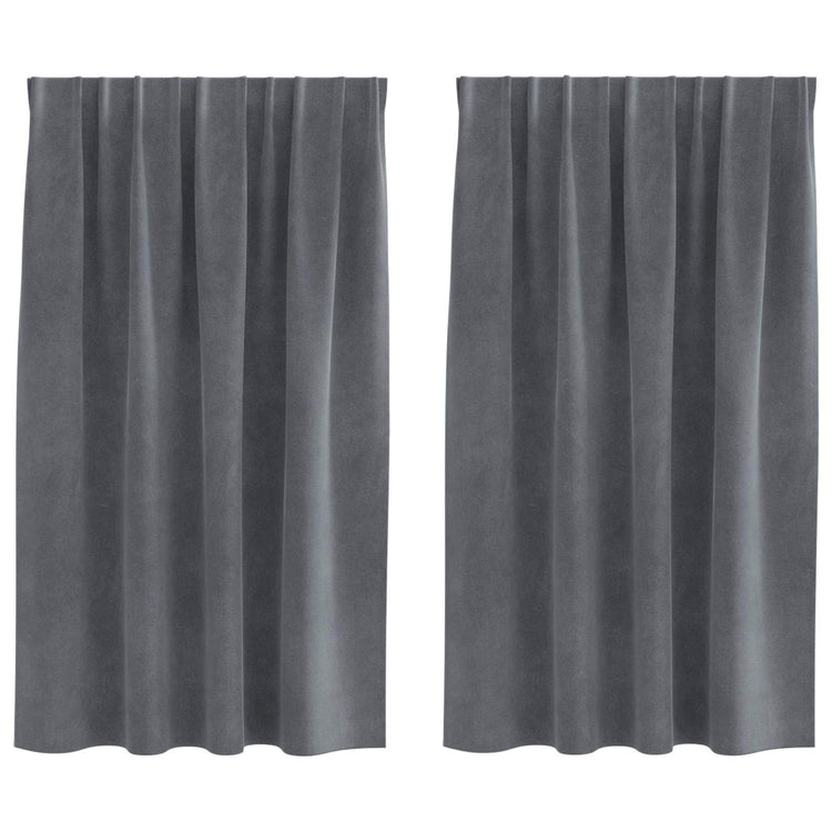 Vidaxl rideaux occultants 2 pcs gris clair 140 x 140 cm velours