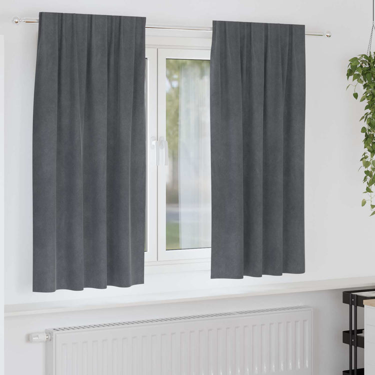 Vidaxl rideaux occultants 2 pcs gris clair 140 x 175 cm velours