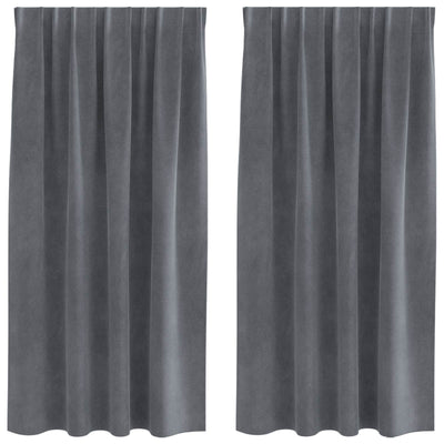 Vidaxl rideaux occultants 2 pcs gris clair 140 x 175 cm velours