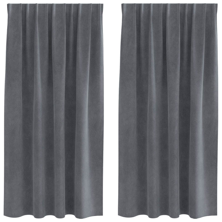 Vidaxl rideaux occultants 2 pcs gris clair 140 x 175 cm velours