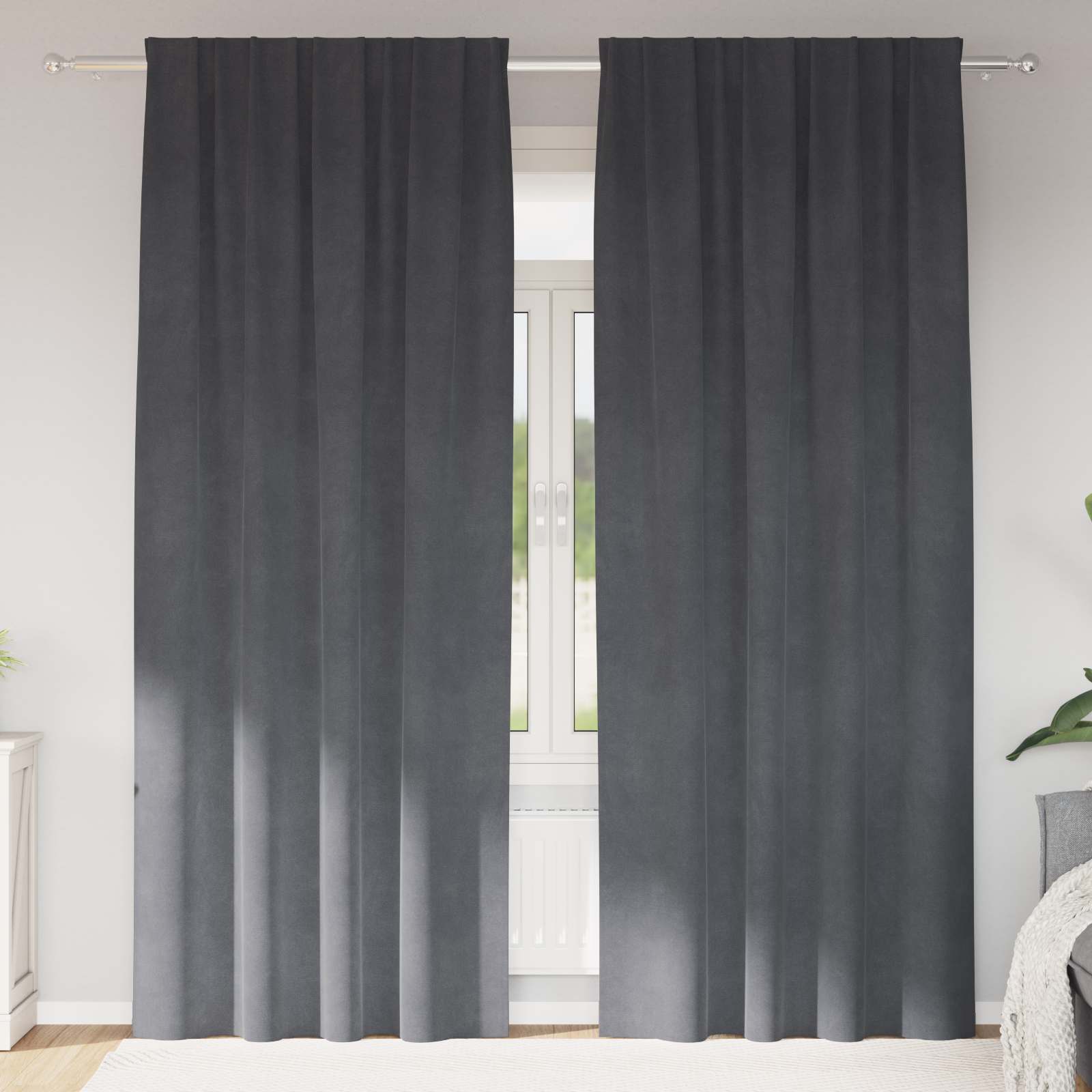 Vidaxl rideaux occultants 2 pcs gris clair 140 x 225 cm velours