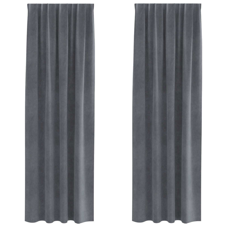 Vidaxl rideaux occultants 2 pcs gris clair 140 x 225 cm velours