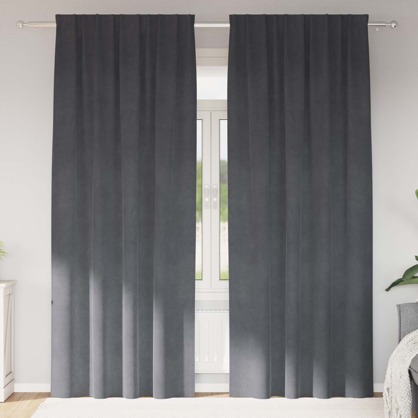 Vidaxl rideaux occultants 2 pcs gris clair 140 x 245 cm velours
