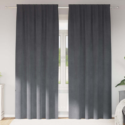 Vidaxl rideaux occultants 2 pcs gris clair 140 x 245 cm velours