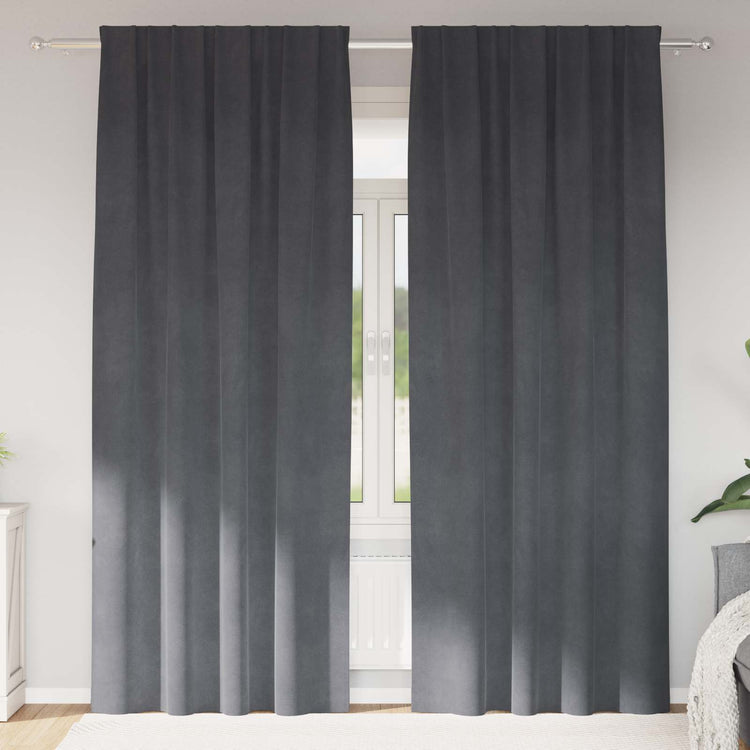 Vidaxl rideaux occultants 2 pcs gris clair 140 x 245 cm velours