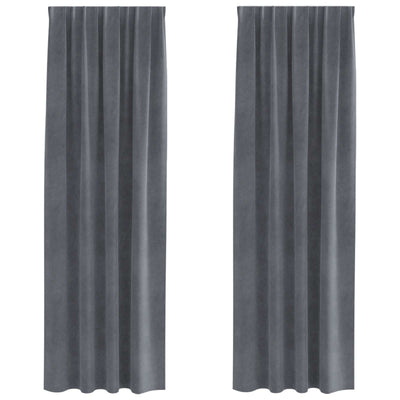 Vidaxl rideaux occultants 2 pcs gris clair 140 x 245 cm velours