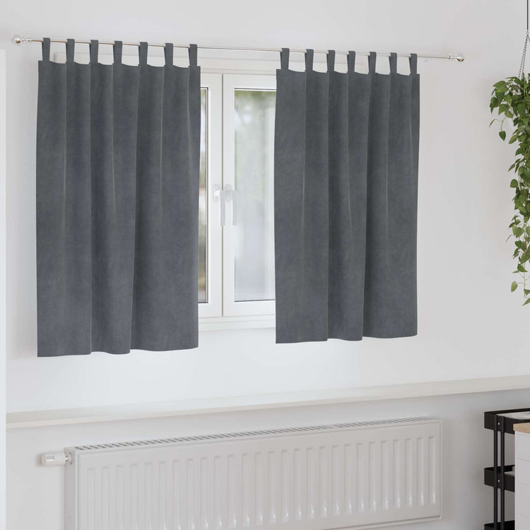 Vidaxl rideaux occultants 2 pcs gris clair 140 x 140 cm velours