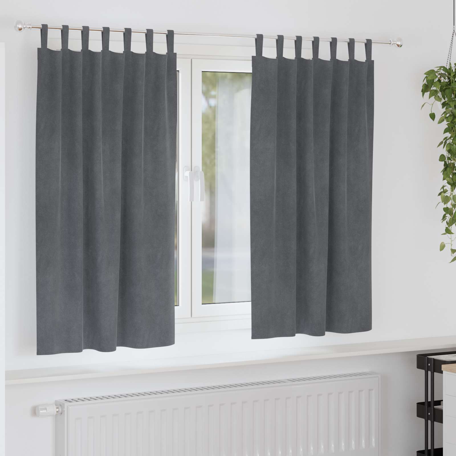 Vidaxl rideaux occultants 2 pcs gris clair 140 x 175 cm velours