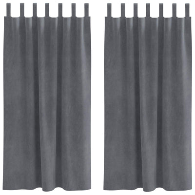 Vidaxl rideaux occultants 2 pcs gris clair 140 x 175 cm velours