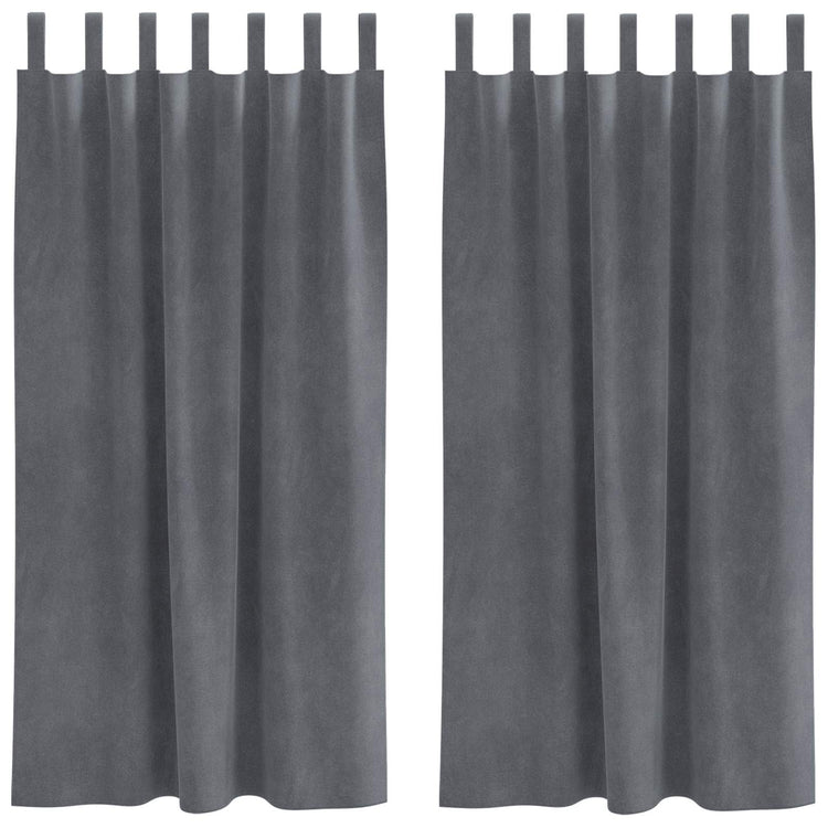 Vidaxl rideaux occultants 2 pcs gris clair 140 x 175 cm velours