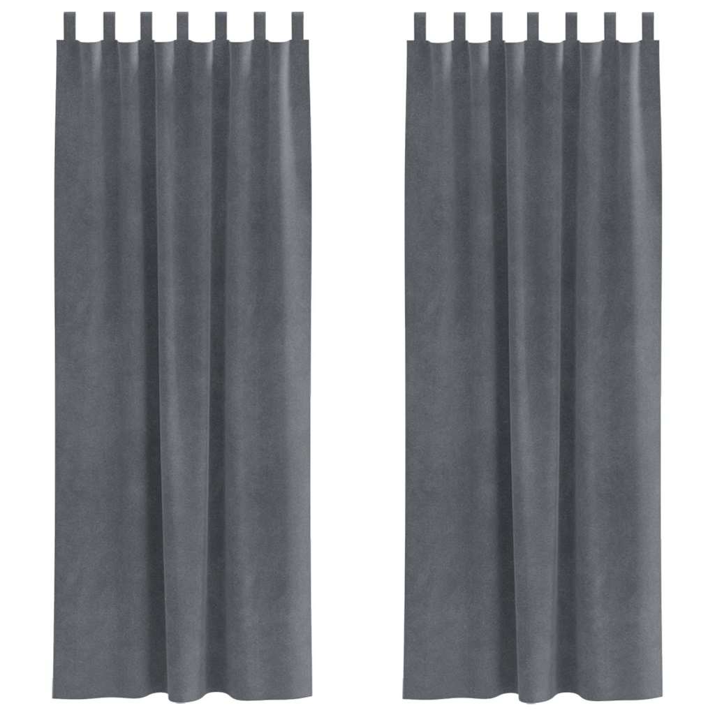 Vidaxl rideaux occultants 2 pcs gris clair 140 x 245 cm velours