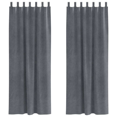 Vidaxl rideaux occultants 2 pcs gris clair 140 x 245 cm velours