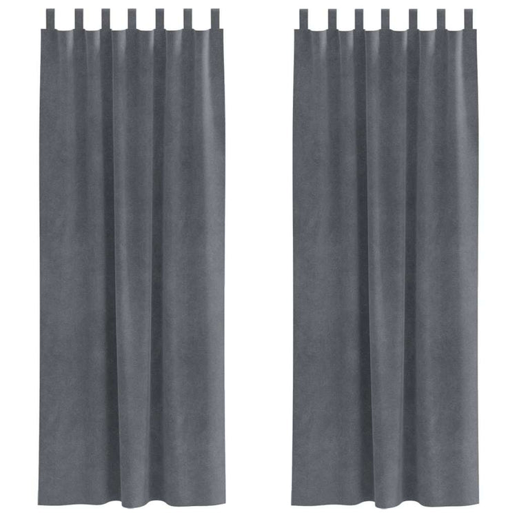 Vidaxl rideaux occultants 2 pcs gris clair 140 x 245 cm velours