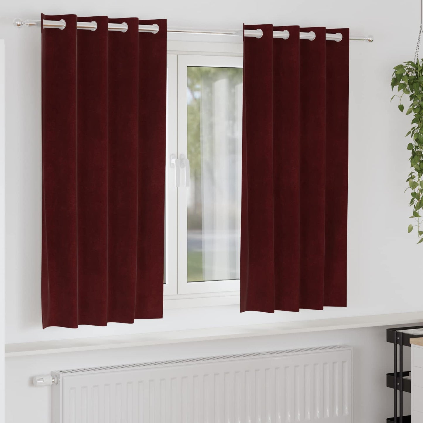 Vidaxl rideaux occultants 2 pcs bordeaux 140 x 175 cm velours