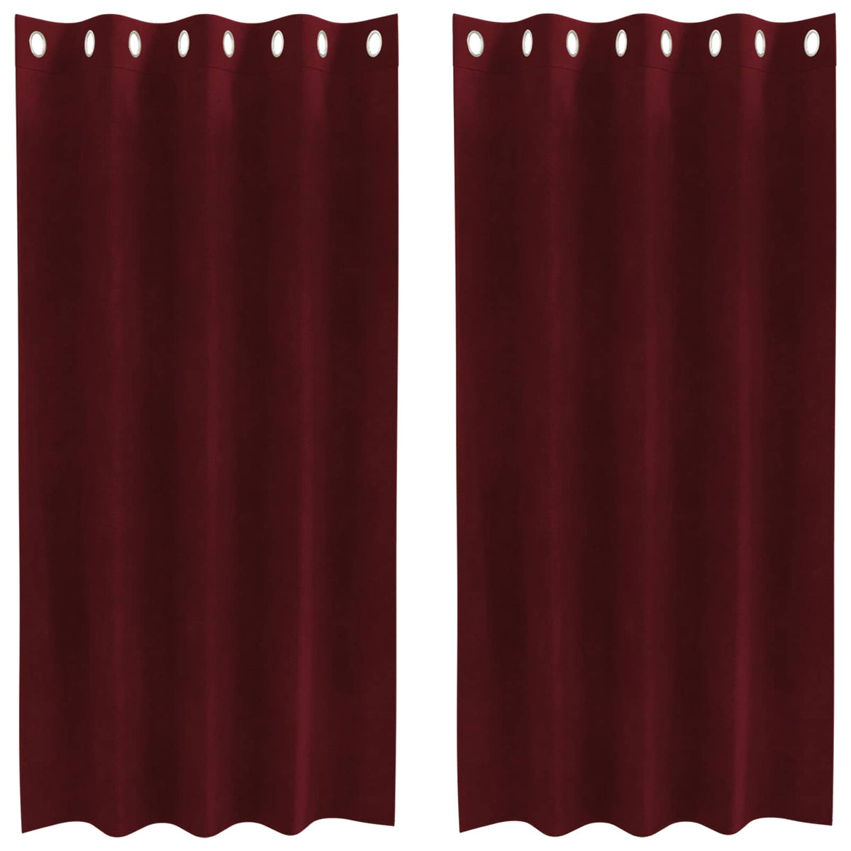 Vidaxl rideaux occultants 2 pcs bordeaux 140 x 175 cm velours
