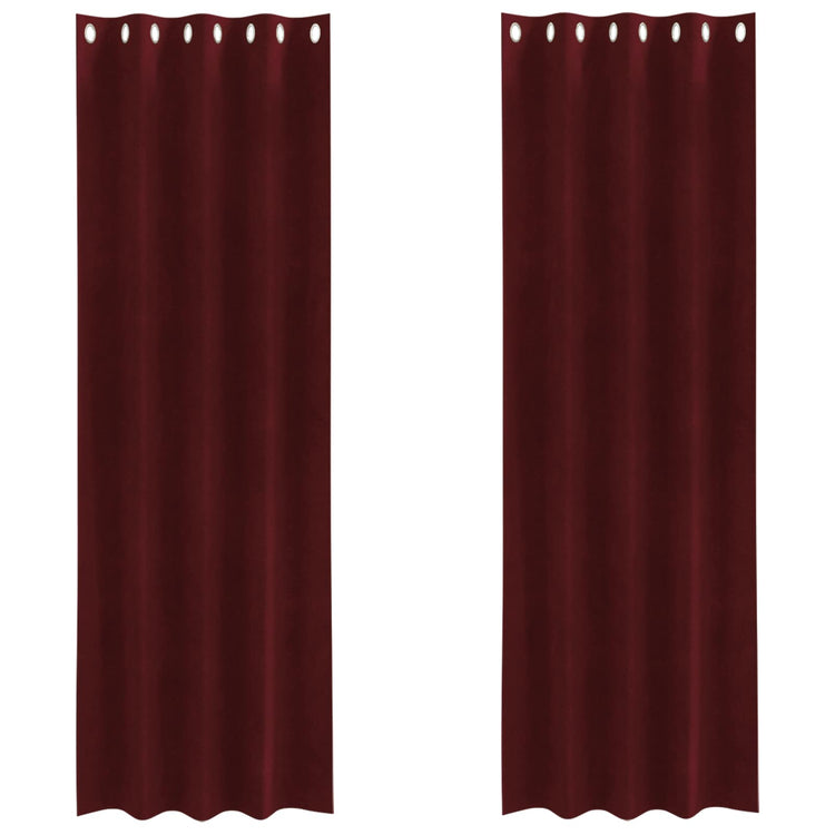 Vidaxl rideaux occultants 2 pcs bordeaux 140 x 225 cm velours