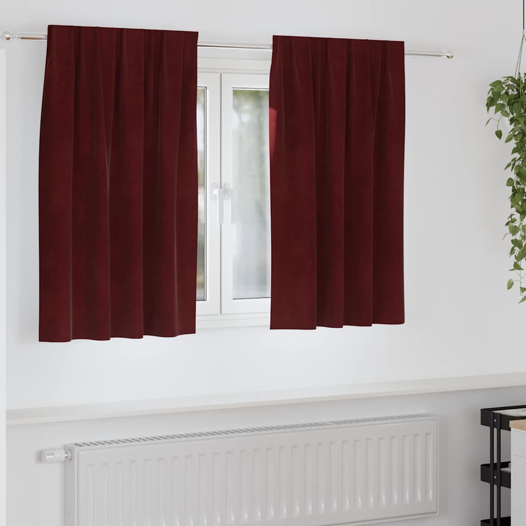Vidaxx rideaux occultants 2 pcs bordeaux 140 x 140 cm velours