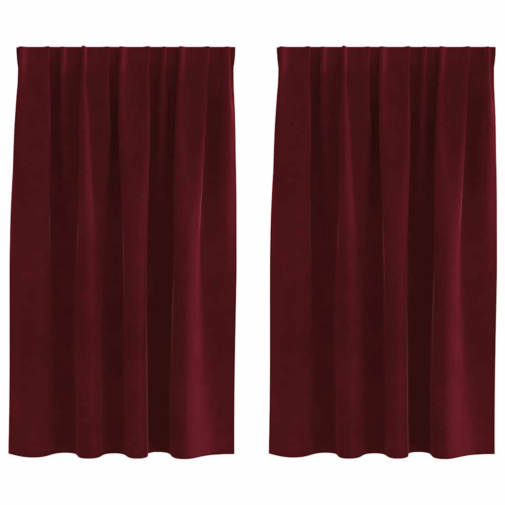 Vidaxx rideaux occultants 2 pcs bordeaux 140 x 140 cm velours