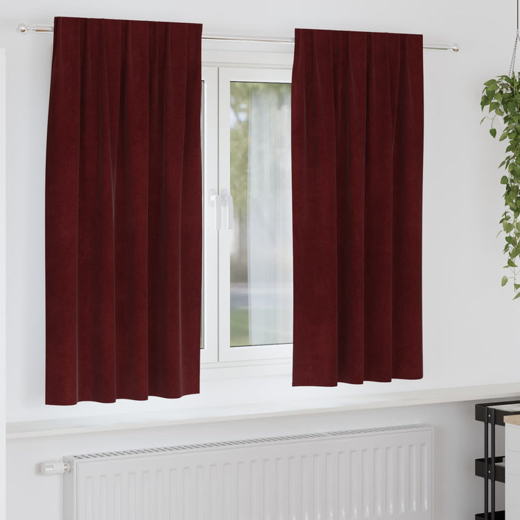 Vidaxl rideaux occultants 2 pcs bordeaux 140 x 175 cm velours