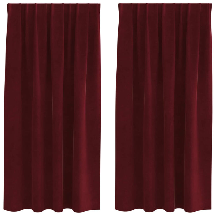 Vidaxl rideaux occultants 2 pcs bordeaux 140 x 175 cm velours