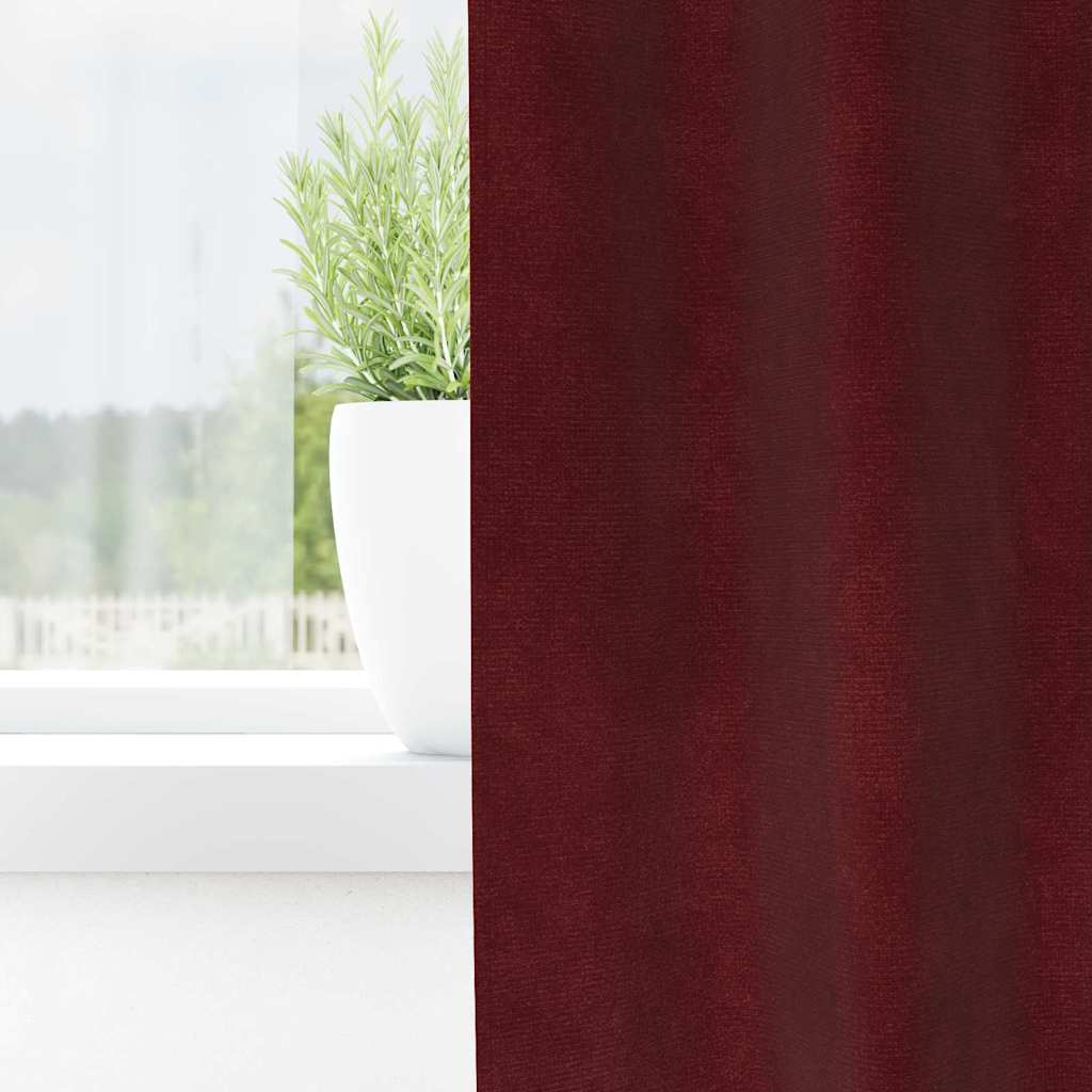 Vidaxl rideaux occultants 2 pcs bordeaux 140 x 225 cm velours