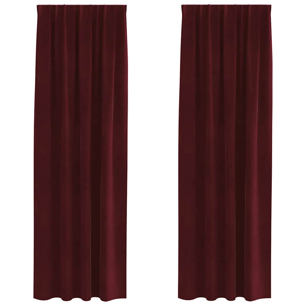 Vidaxl rideaux occultants 2 pcs bordeaux 140 x 225 cm velours