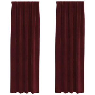 Vidaxl rideaux occultants 2 pcs bordeaux 140 x 225 cm velours