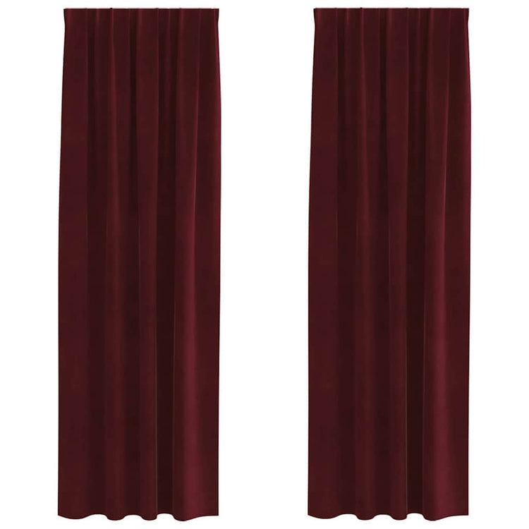 Vidaxl rideaux occultants 2 pcs bordeaux 140 x 225 cm velours