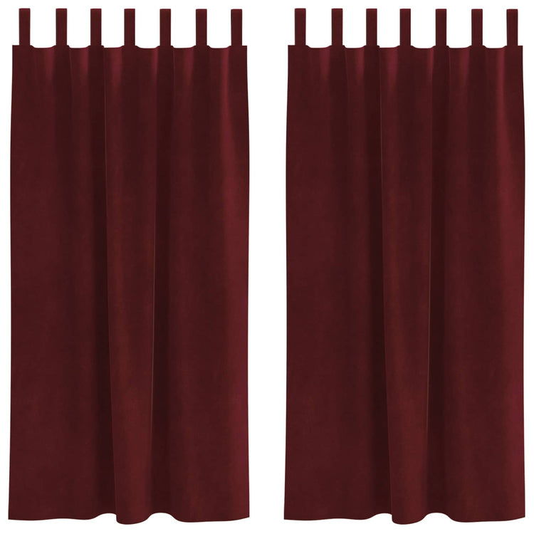 Vidaxl rideaux occultants 2 pcs bordeaux 140 x 175 cm velours