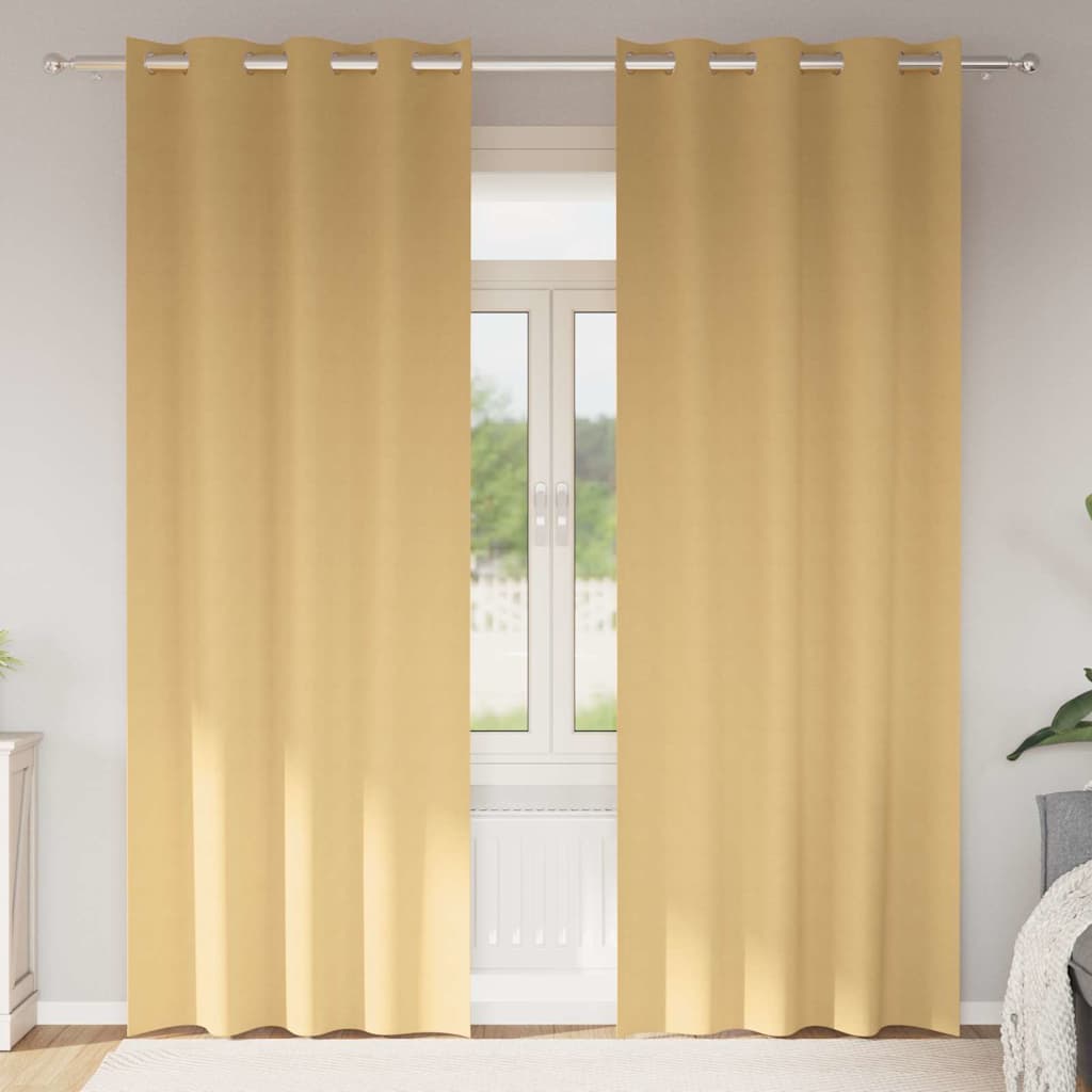 Vidaxl rideaux occultants avec anneaux 2 pcs beige 225 x 140 cm
