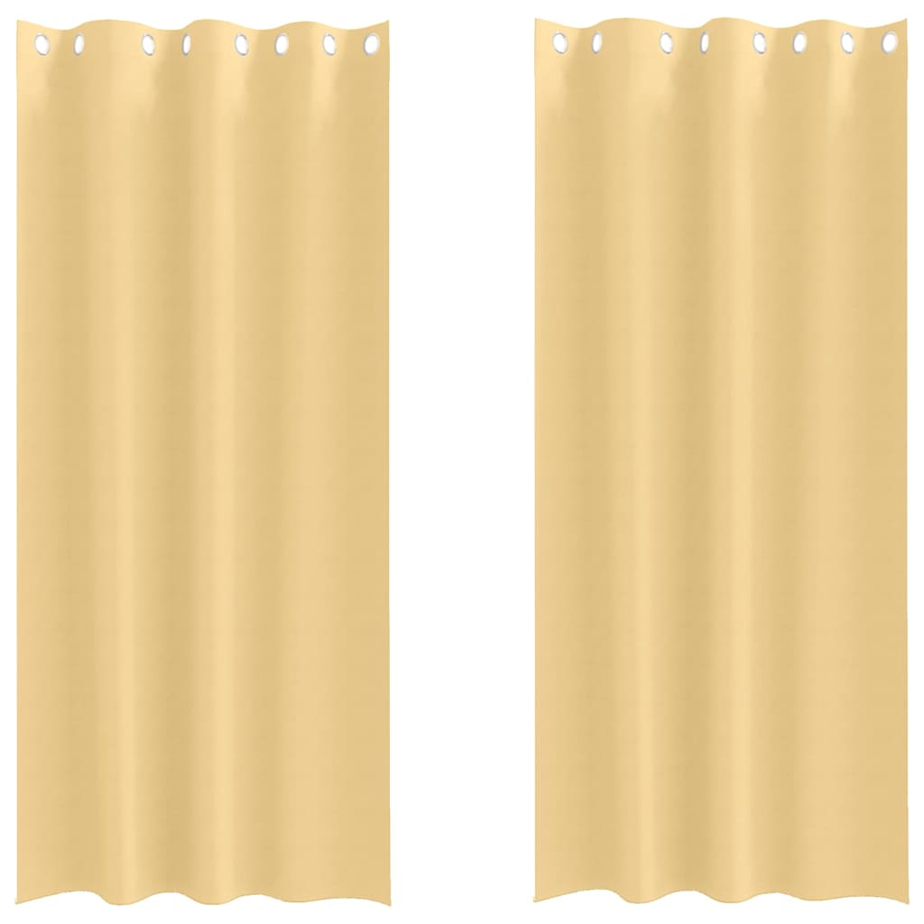 VidaXL rideaux occultants avec anneaux 2 pcs beige 260 x 140 cm