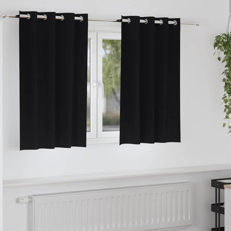 VidaXL rideaux occultants avec anneaux 2 pcs noir 140 x 140 cm