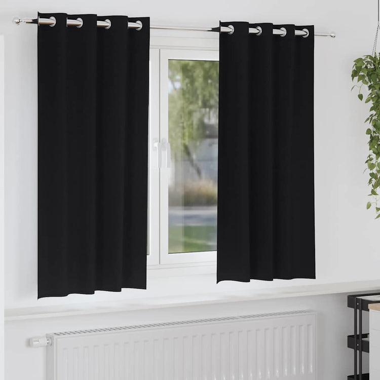 VidaXL rideaux occultants avec anneaux 2 pcs noir 175 x 140 cm