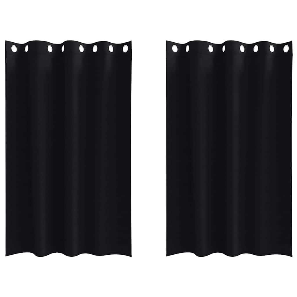 VidaXL rideaux occultants avec anneaux 2 pcs noir 175 x 140 cm