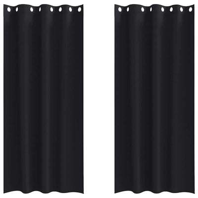 VidaXL rideaux occultants avec anneaux 2 pcs noir 225 x 140 cm