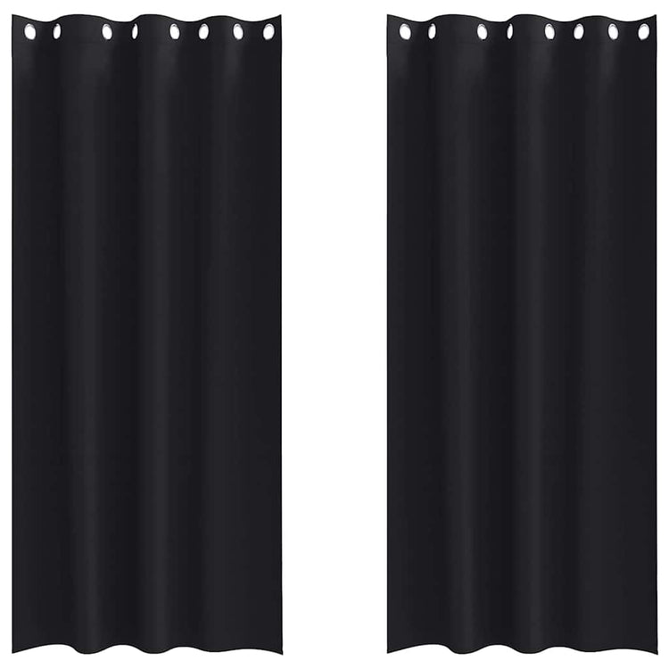 VidaXL rideaux occultants avec anneaux 2 pcs noir 225 x 140 cm
