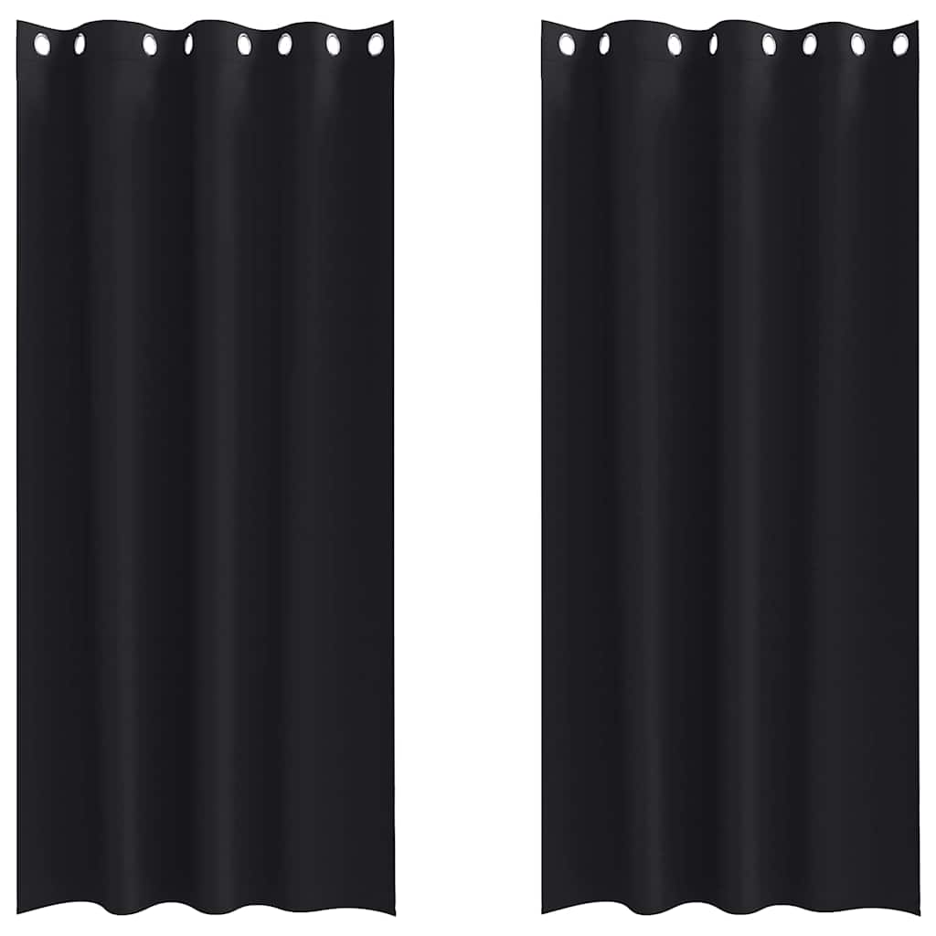 VidaXL rideaux occultants avec anneaux 2 pcs noir 245 x 140 cm