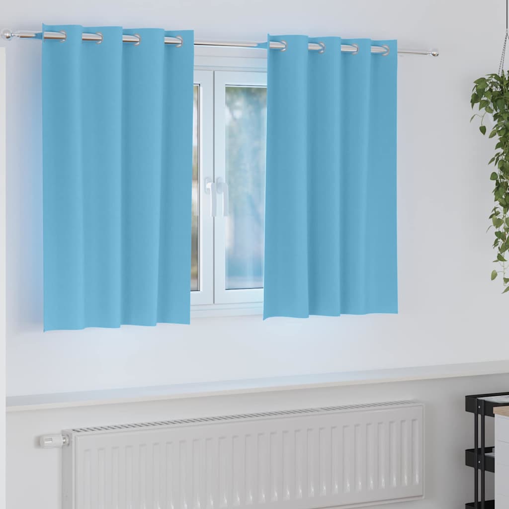 Vidaxl rideaux occultants avec anneaux 2 pcs bleu clair 140 x 140 cm