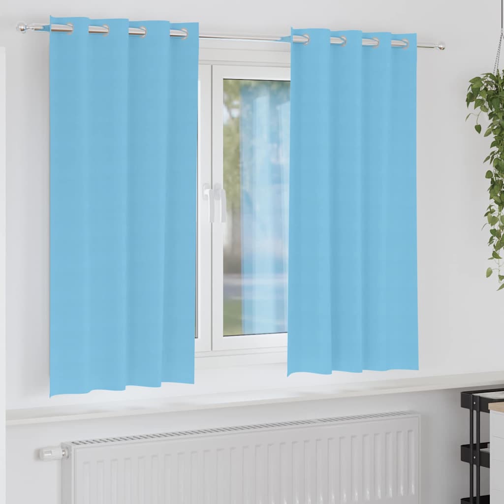 Vidaxl rideaux occultants avec anneaux 2 pcs bleu clair 175 x 140 cm