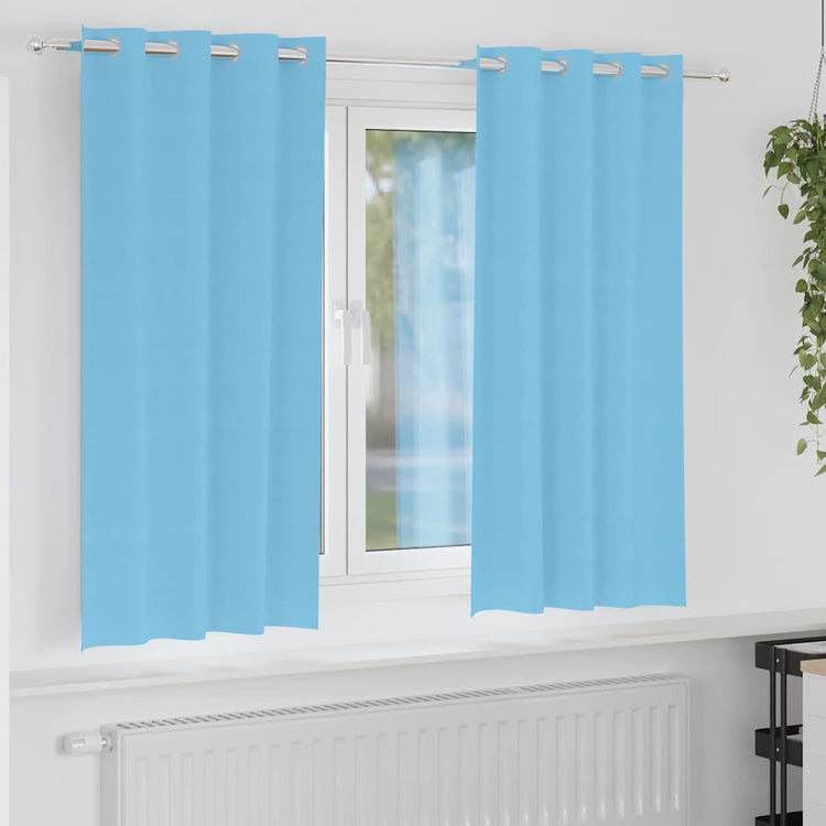 Vidaxl rideaux occultants avec anneaux 2 pcs bleu clair 175 x 140 cm