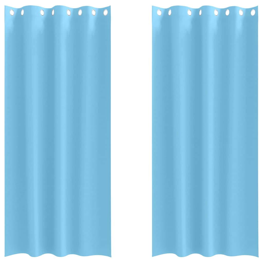 Vidaxl rideaux occultants avec anneaux 2 pcs bleu clair 245 x 140 cm