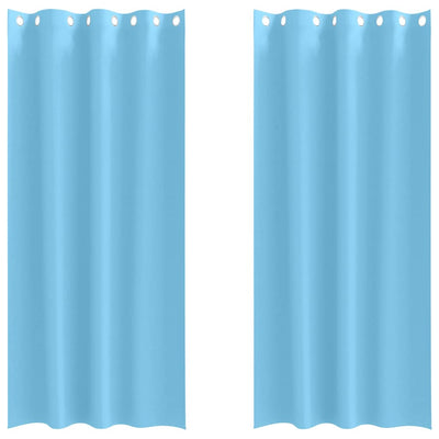 Vidaxl rideaux occultants avec anneaux 2 pcs bleu clair 245 x 140 cm