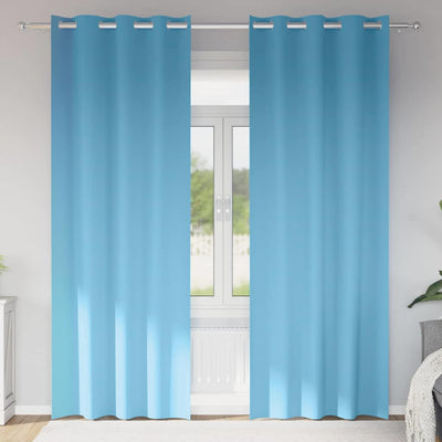 Vidaxl rideaux occultants avec anneaux 2 pcs bleu clair 260 x 140 cm